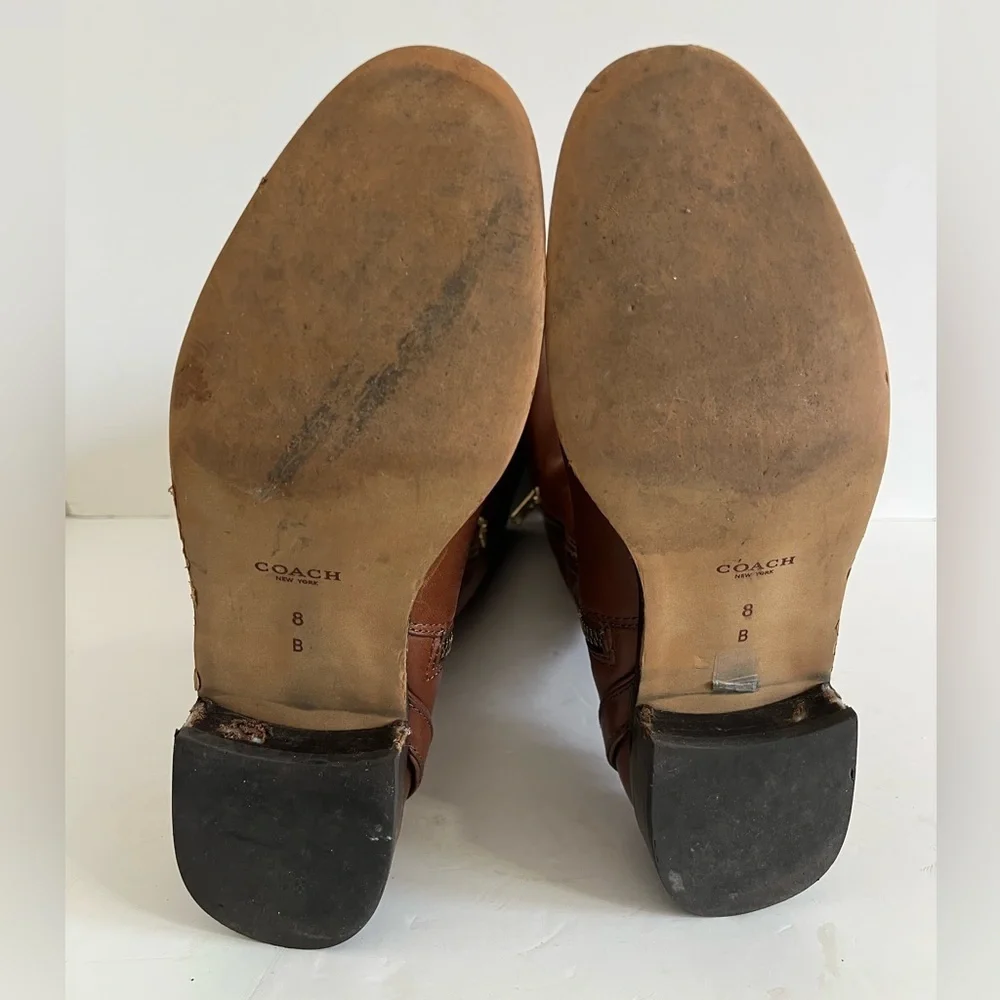 Coach Micha Leather Riding Boots Brown Size 8B
